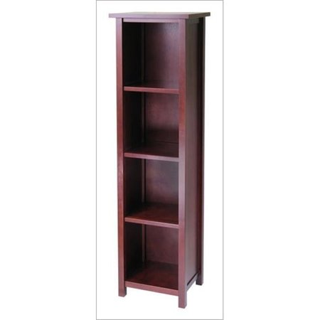 WINSOME Winsome 94416 Milan 5 Tier Tall Storage Shelf or Bookcase - Antique Walnut 94416